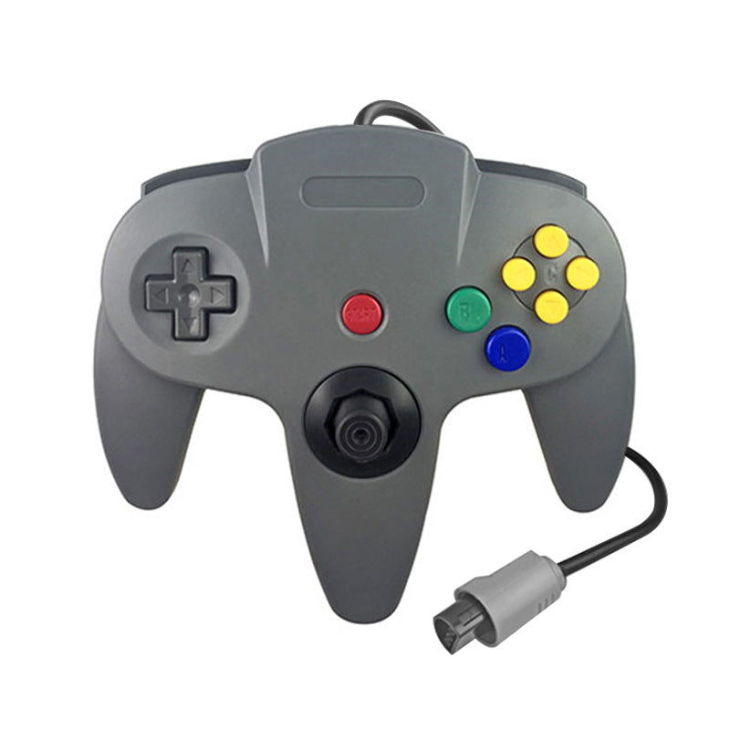 N64 wired game controller in classic colours