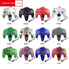 Multi-colour N64 game controller on display