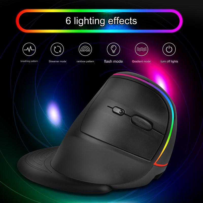 Image of Ergonomic RGB Bluetooth Vertical Mouse - Comparison with Regular Mouse