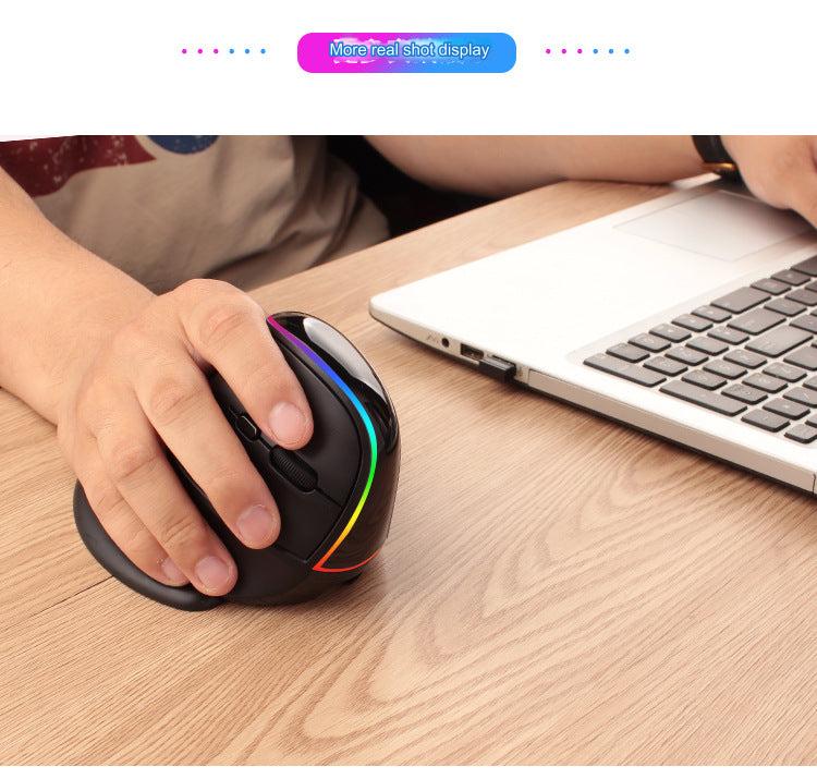 Image of Ergonomic RGB Bluetooth Vertical Mouse - Front View