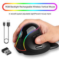 Image of Ergonomic RGB Bluetooth Vertical Mouse - Side View