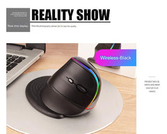 Image of Ergonomic RGB Bluetooth Vertical Mouse - Buttons Close-Up