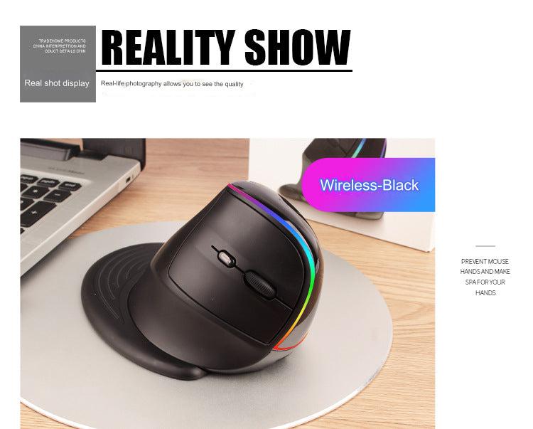 Image of Ergonomic RGB Bluetooth Vertical Mouse - Buttons Close-Up