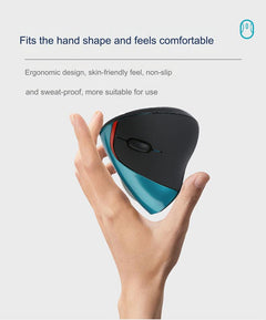 Rechargeable Vertical Wireless Mouse - blue
