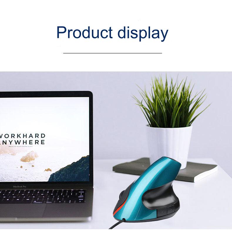 Rechargeable Vertical Wireless Mouse - blue