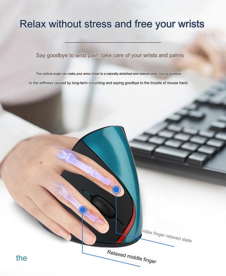 Rechargeable Vertical Wireless Mouse - blue
