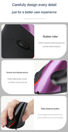 User holding the vertical wireless mouse