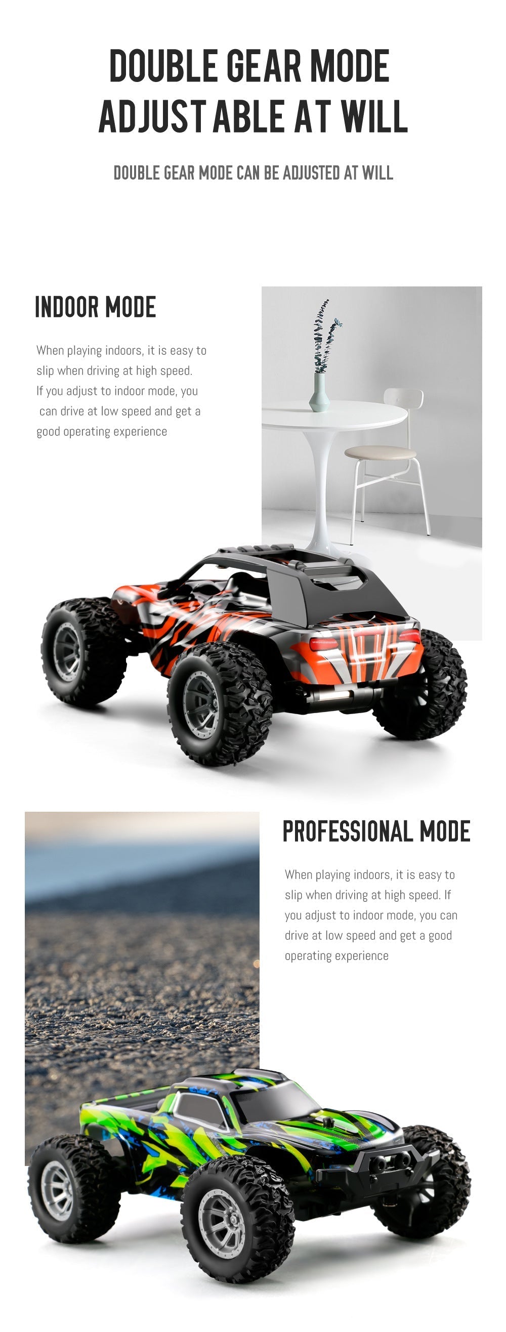 LED light feature of the Off-Road RC car