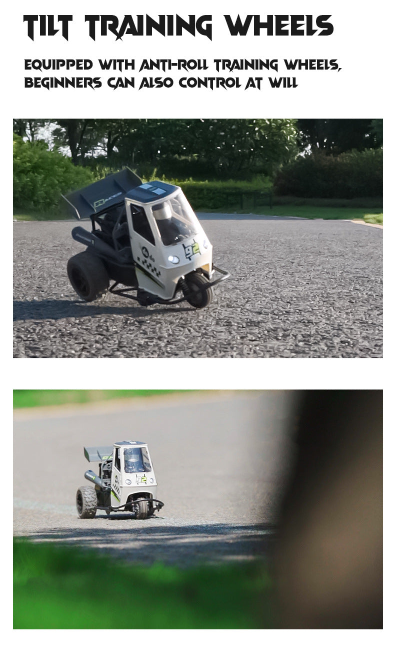 Side view of tech white RC motorcycle image 7