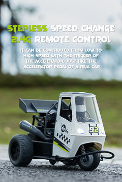 Side view of tech white RC motorcycle image 7