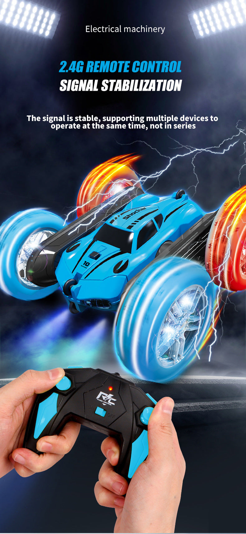 Top angle of the dual-sided remote control vehicle