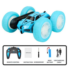 Back view of kids playing with remote control car