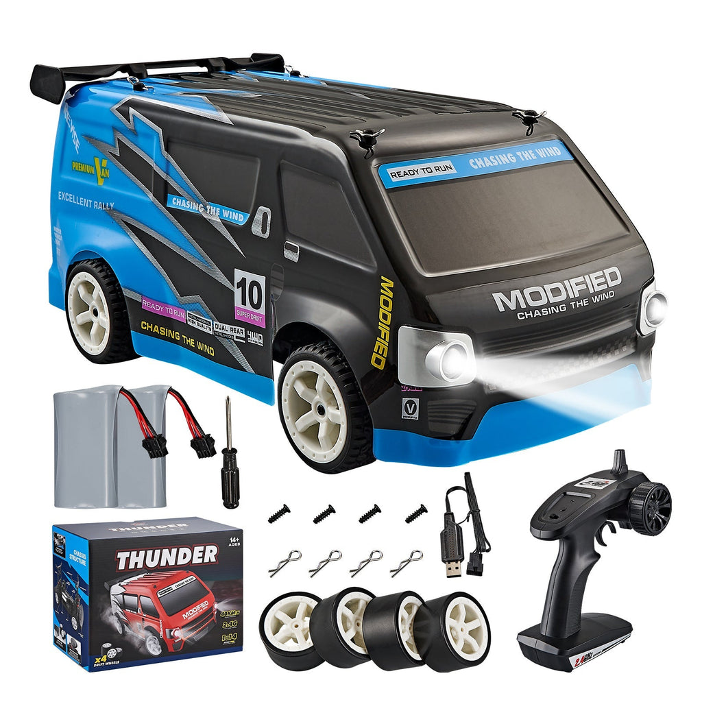 Remote control car in outdoor setting