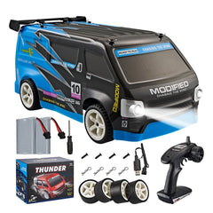 Remote control car in outdoor setting