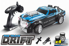 Remote control racing car in blue