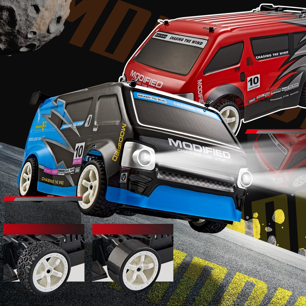 RC car in action on track