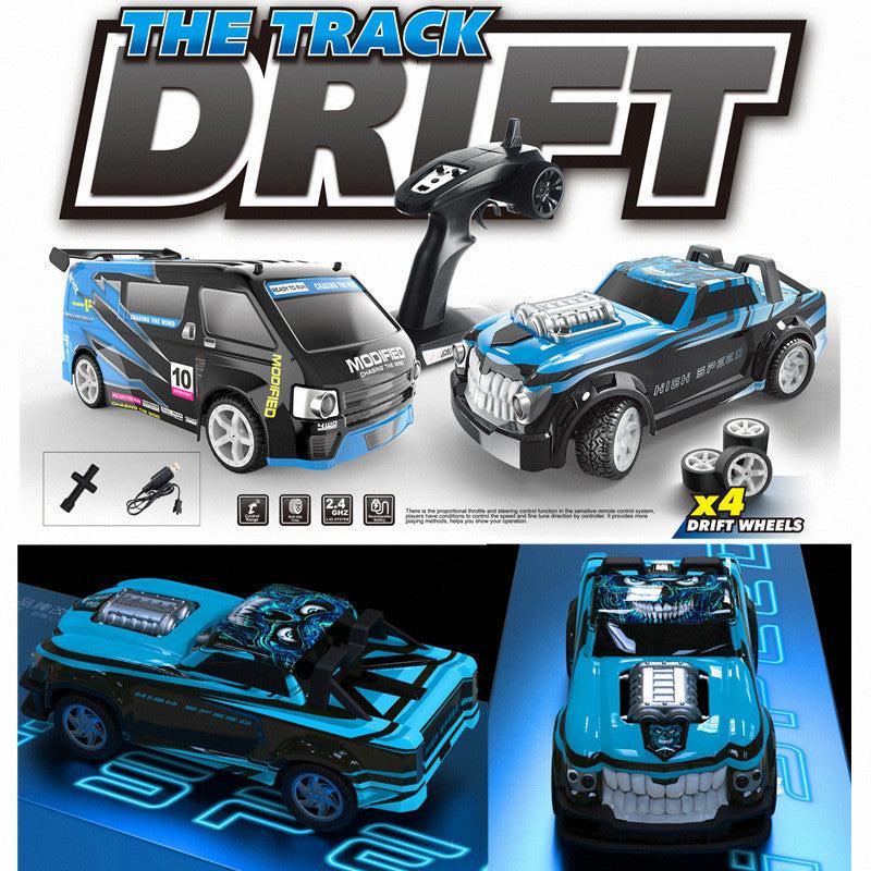 Remote control car in outdoor setting