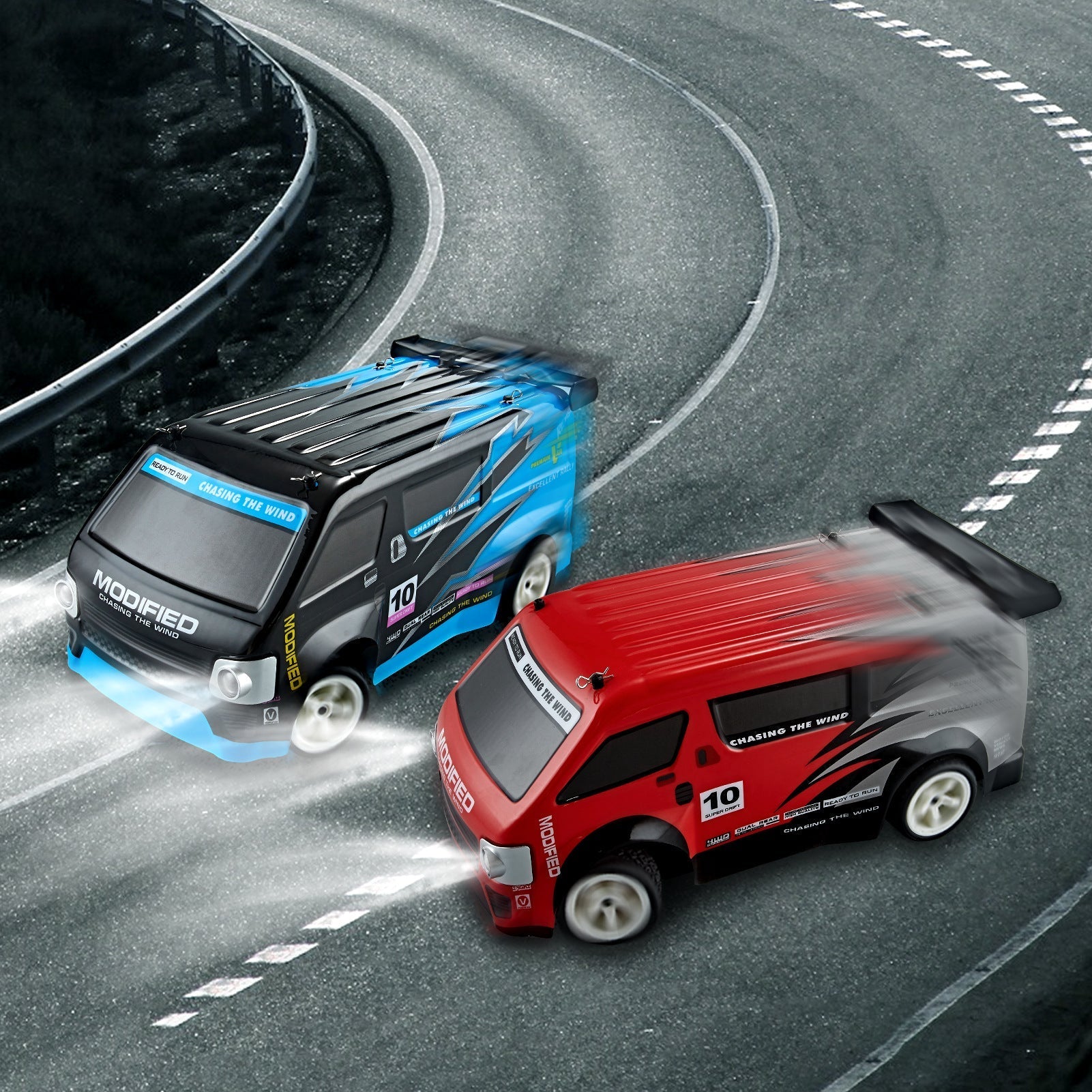 Remote control racing car in blue