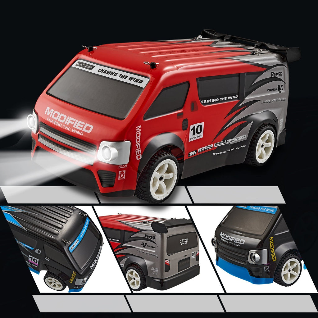 Vibrant RC car with headlights