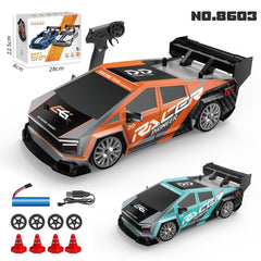 RC drift car showing lights