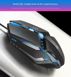 Wired gaming mouse with optical sensor and cable