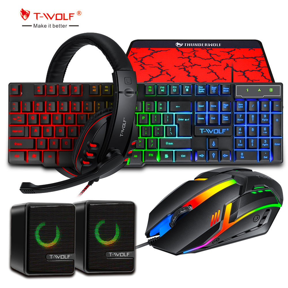 gaming accessories setup with T-WOLF