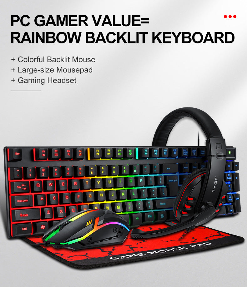 T-WOLF TF800 keyboard with RGB backlight