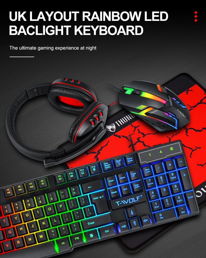 RGB lighting effect on T-WOLF keyboard