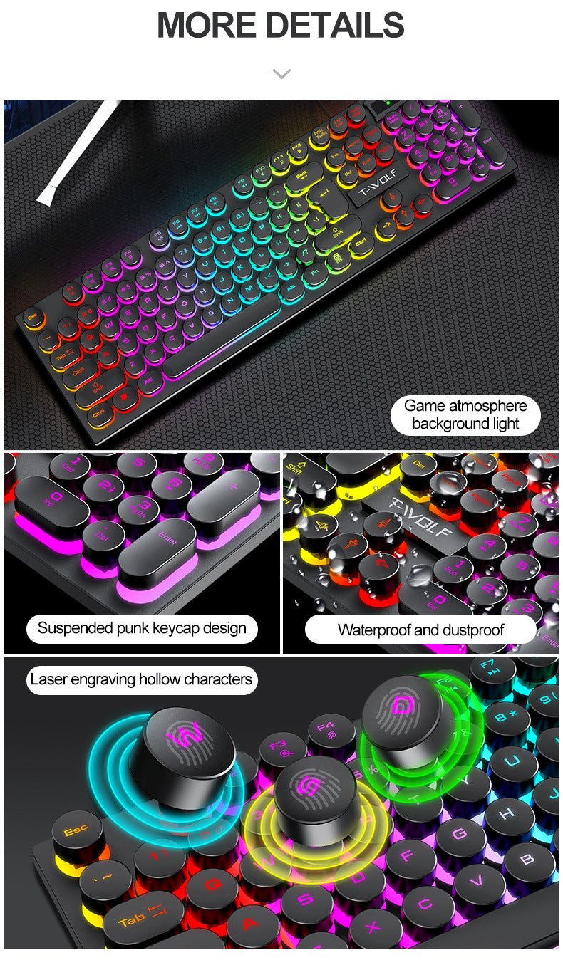 T-WOLF T80 keyboard white design