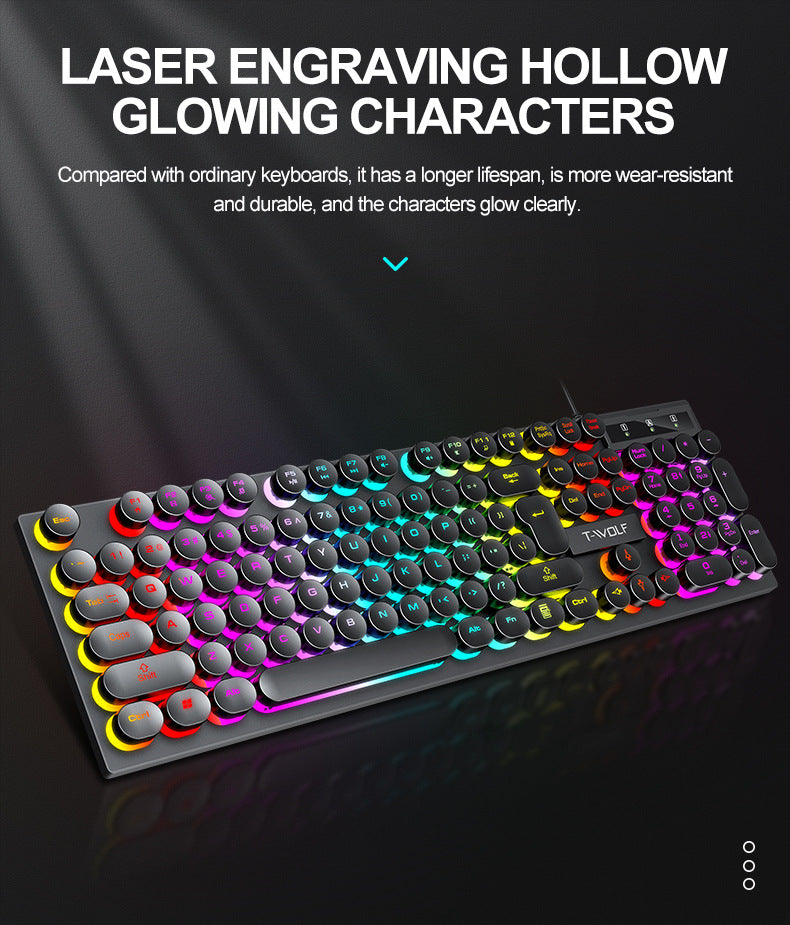 T-WOLF T80 keyboard close-up details