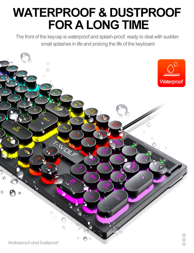 T-WOLF T80 keyboard pink features