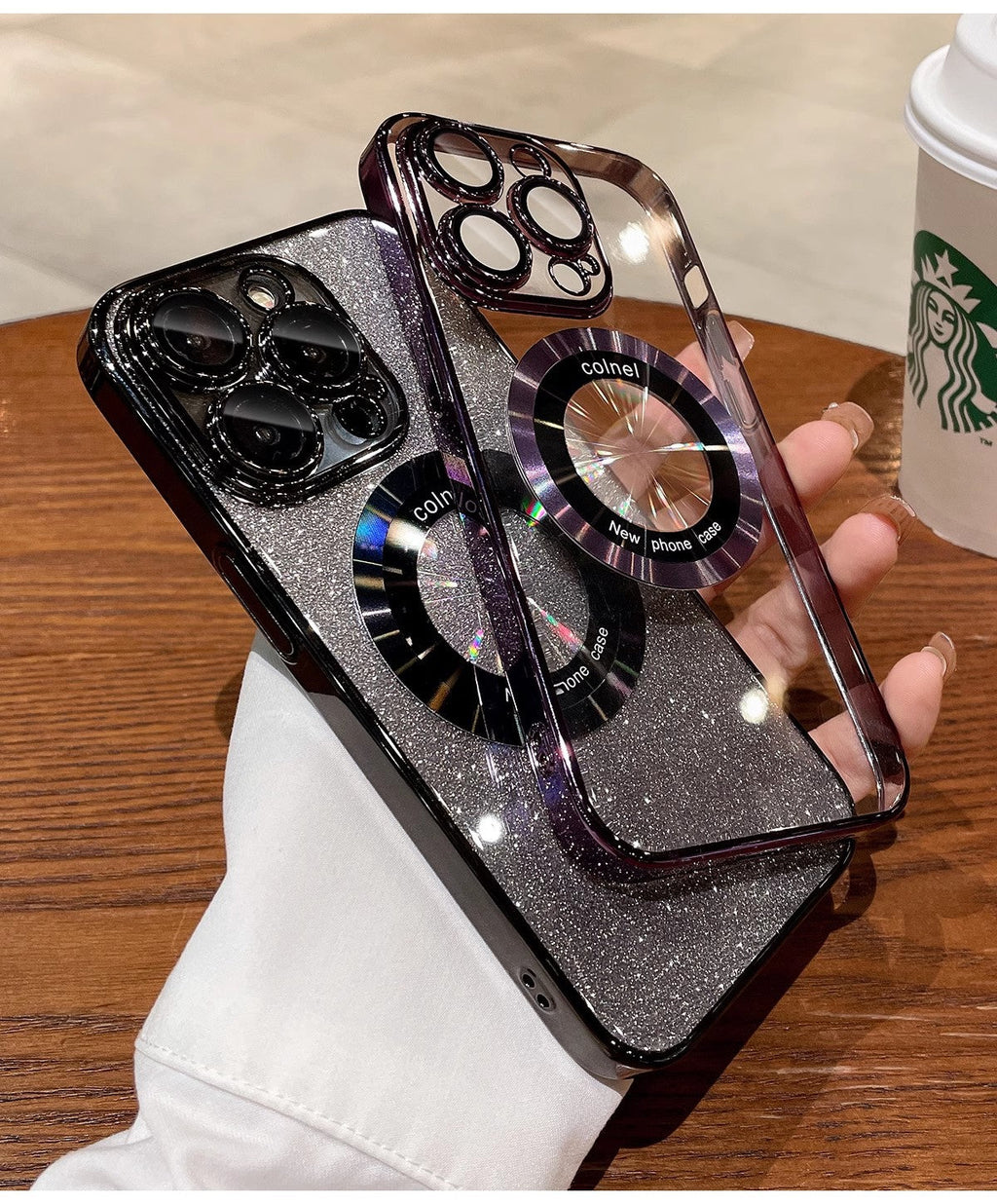gradient TPU case in rose gold
