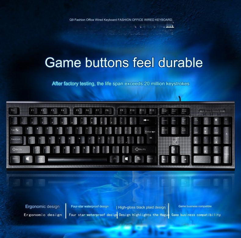 Q9 Wired Keyboard ergonomic design