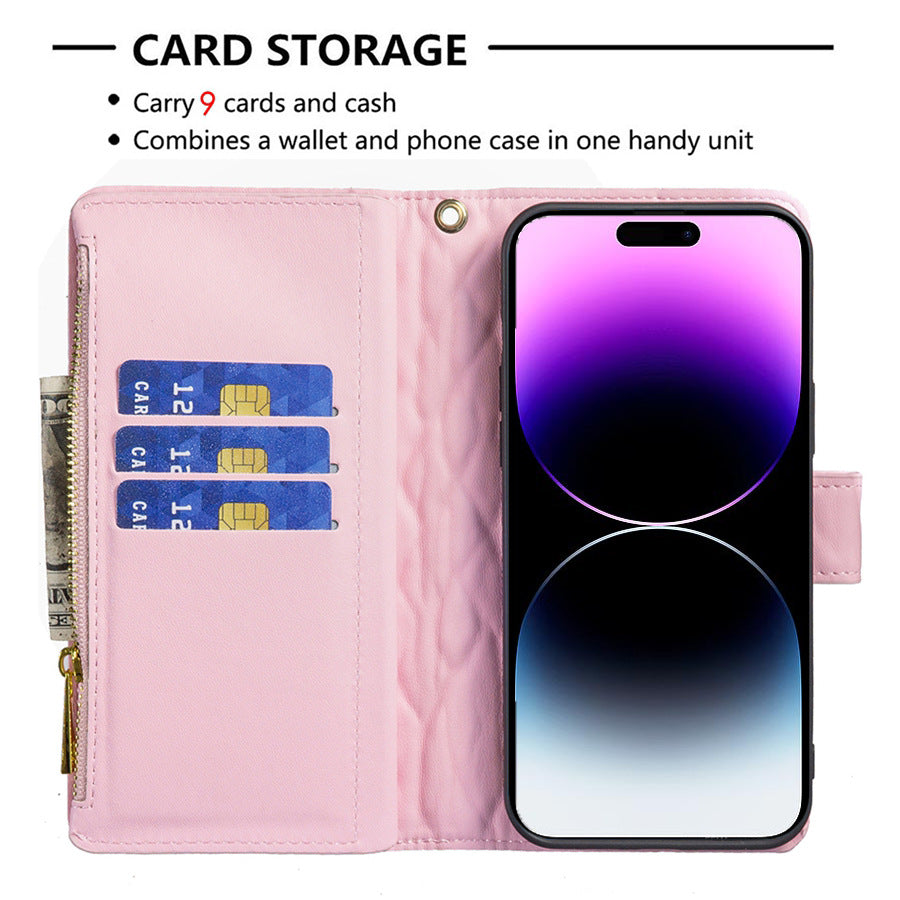 TPU leather wallet case with magnetic closure
