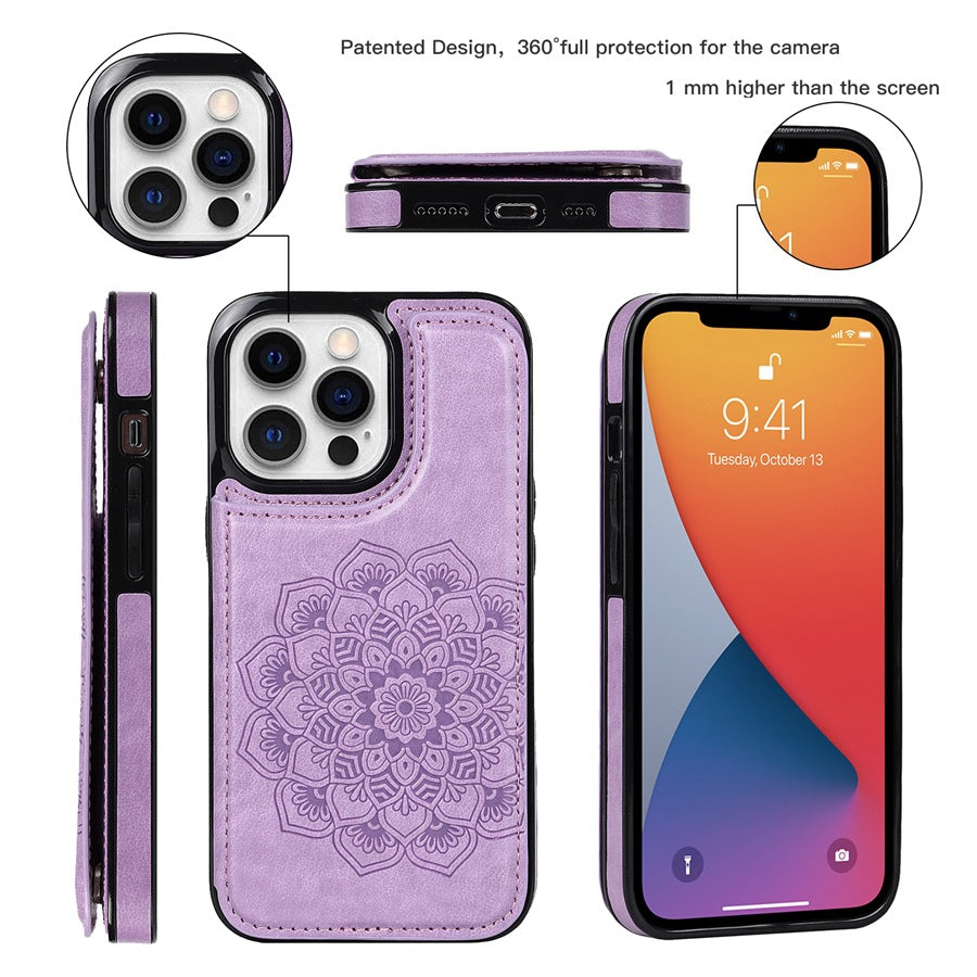 Stylish Magnetic Wallet Case for iPhone 14 in Rose Gold