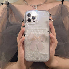Pink Sand Bow iPhone Case side view