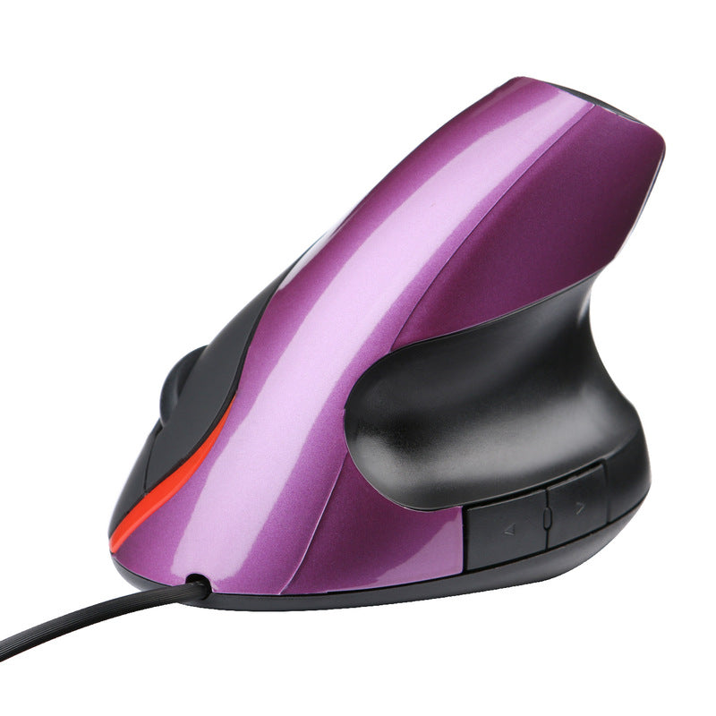 Image of ergonomic USB vertical mouse in purple