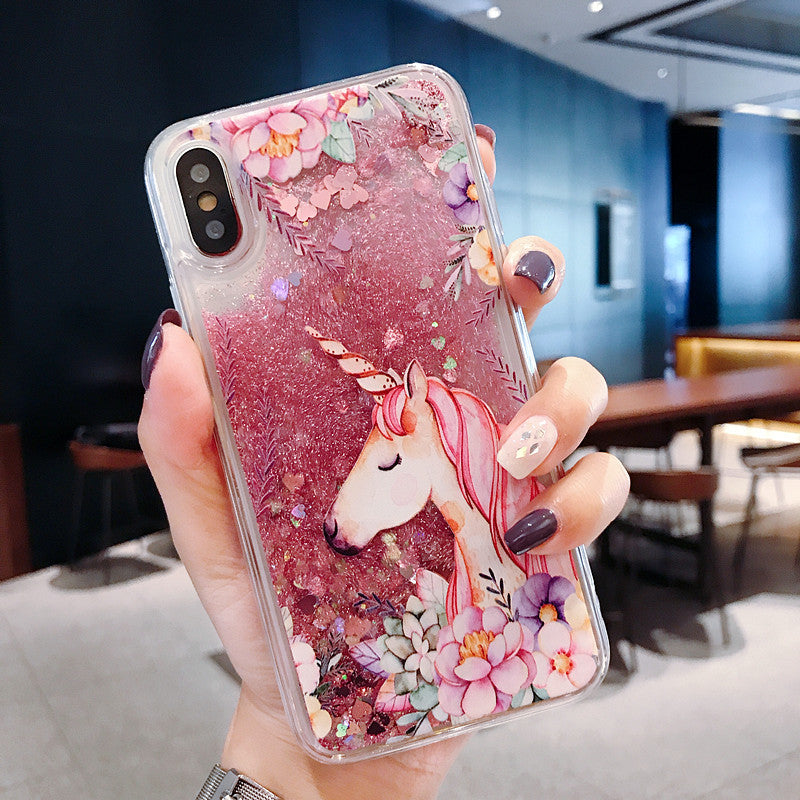 Cute unicorn glitter phone case for iPhone