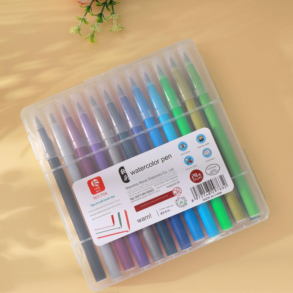 Vibrant Washable Watercolor Brush Pens Set in 36 colours