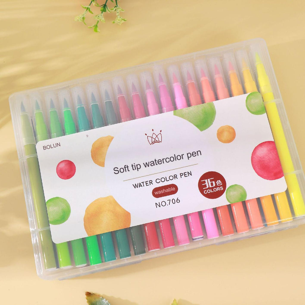 Children using Vibrant Washable Watercolor Brush Pens