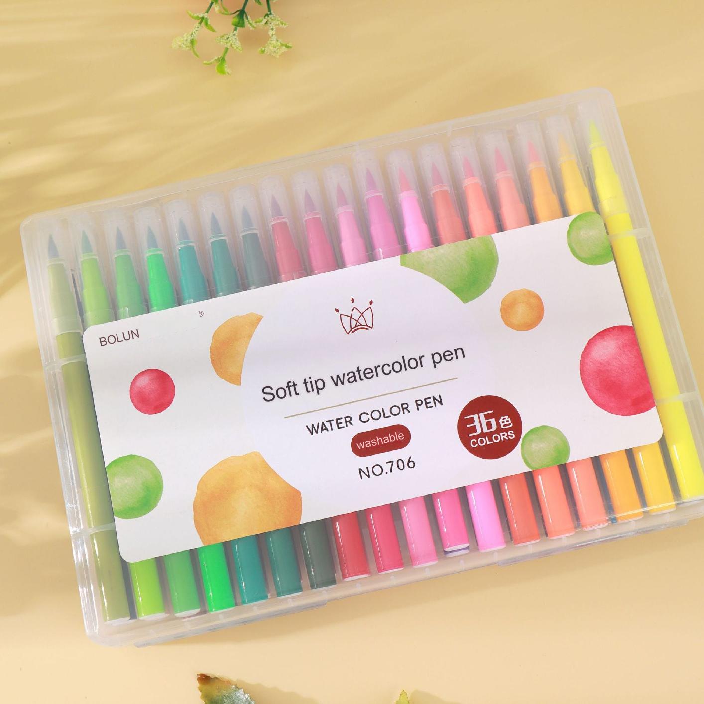 Children using Vibrant Washable Watercolor Brush Pens