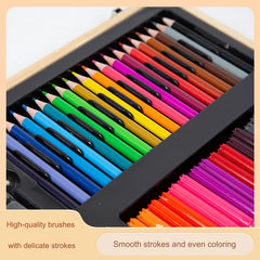 wooden art box with supplies