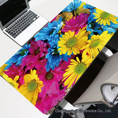 Unique design desk mat showing colourful graphics