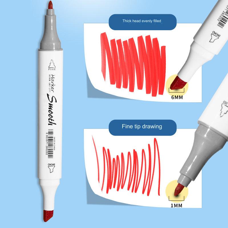 Image of Premium Dual-Head Oil-Based Markers Set with vibrant colours