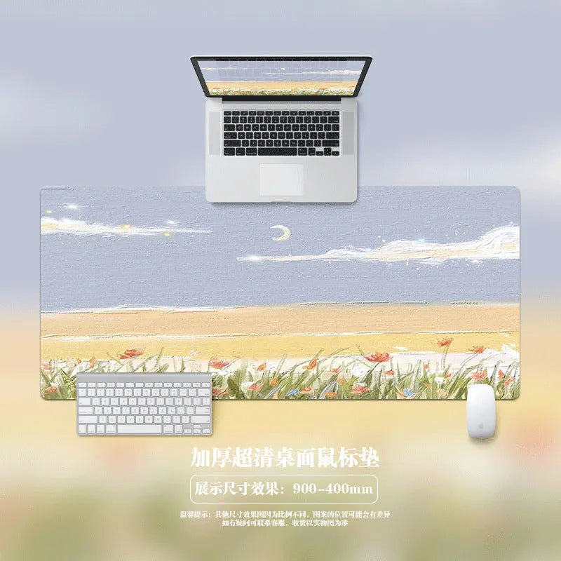Large mouse pad for desktop organisation