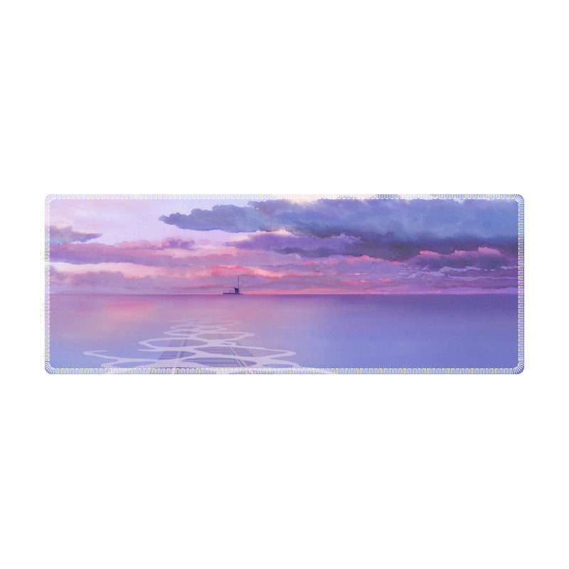 Extra large non-slip desk mat with cartoon art