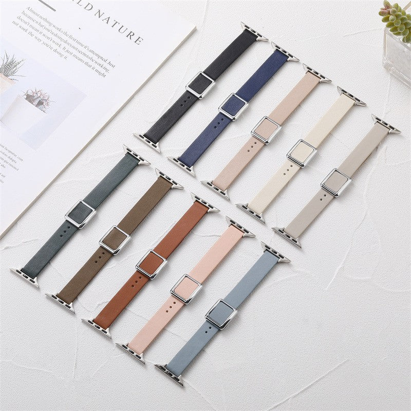 Brown leather Apple Watch band