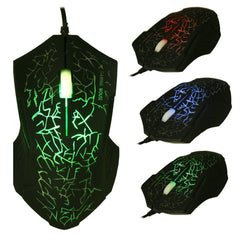 Gaming mouse showcased with vibrant colours