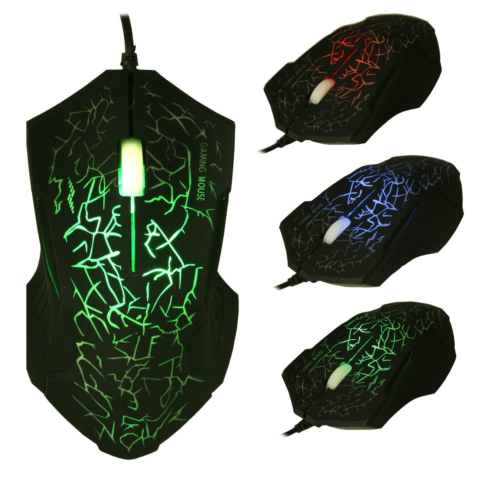 Gaming mouse showcased with vibrant colours