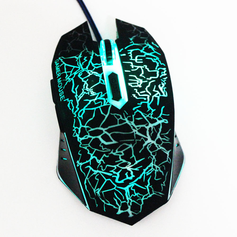 Wired optical gaming mouse with RGB lighting